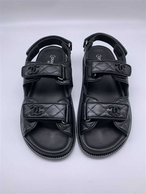 chanel black dad sandals|Chanel dad sandals for sale.